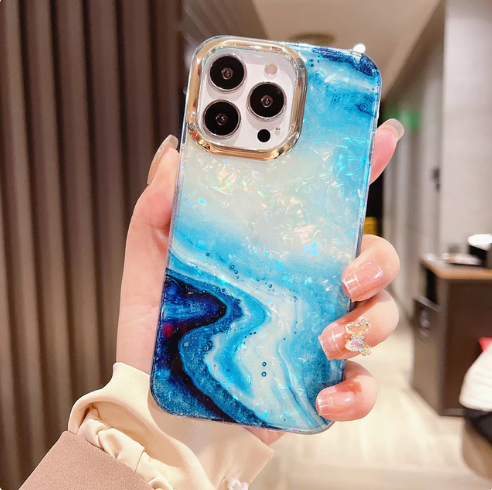 Marble Shell Pattern Phone Case For iPhones