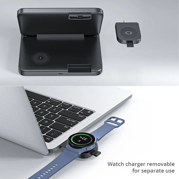 Bonola Foldable Wireless Charger 3 in 1 Station for Samsung Z Fold 3/Z Flip4 Qi Fast Wireless Charging  for Galaxy Watch/EarBuds