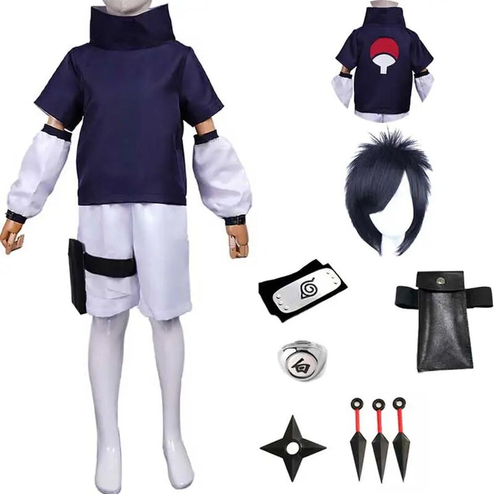 Uchiha Sasuke Halloween Anime Cosplay Costume For Kids Children Top Pants Outfits Halloween Carnival Suit